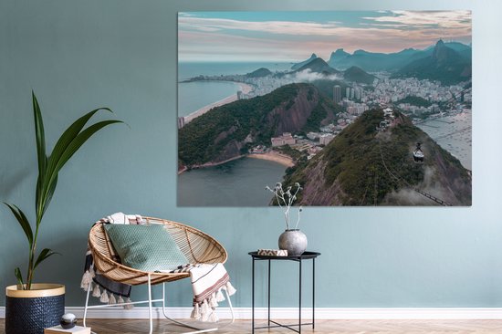 Paysage de montagne Rio de Janeiro toile 180x120 cm - impression photo sur toile peinture Décoration murale salon / chambre à coucher) / Villes toile Peintures XXL / Groot taille!