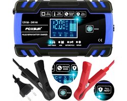 FOXSUR Acculader Druppellader - 12V & 24V - voor motor, auto, vrachtwagen, boot