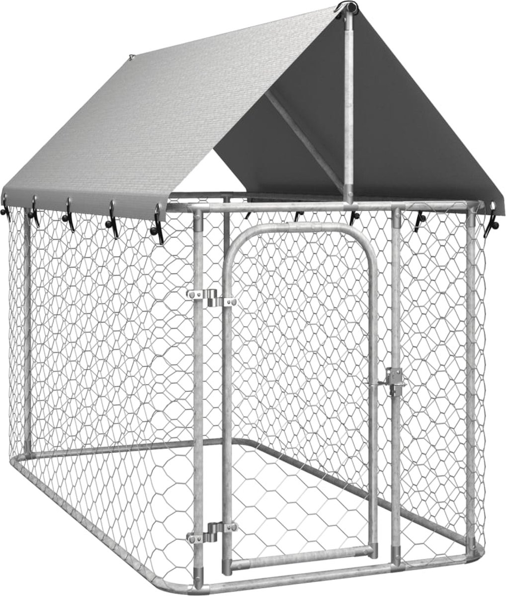 Bol.com vidaXL - Hondenkennel - voor - buiten - met - dak - 200x100x150 - cm aanbieding