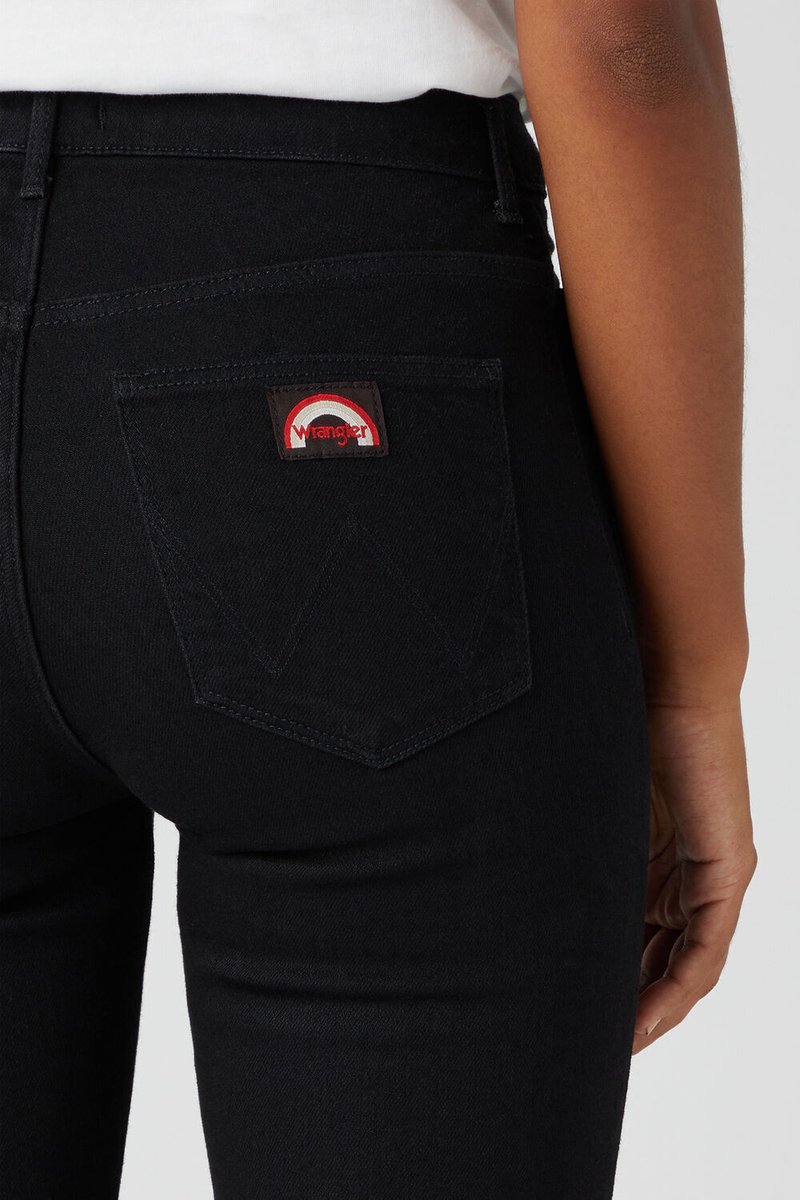 Wrangler Flare Dames Flared Fit Jeans W30 X L34 Zwart