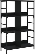 vidaXL-Boekenrek-78,5x33x117,5-cm-bewerkt-hout-zwart