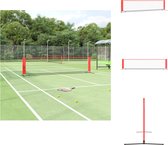 vidaXL Filet de tennis - Polyester - Cadre en acier - 400x100x87 cm - Comprend un sac de transport - Filet de tennis