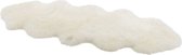 Designer schapenvacht vloerkleed 180 x 60 cm patchwork Ivoor wit; Wit; Creme wit | Hoogpolig vloerkleed natuurlijke vorm.