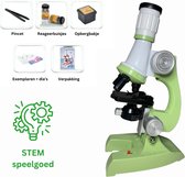 Playos® - Microscope pour Enfants - Vert clair - jusqu'à x1200 - Siècle des Lumières LED - avec Accessoires de vêtements pour bébé - Microscope Junior - Jouets STEM - Jouets scientifiques - Éducatif