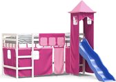 vidaXL-Kinderhoogslaper-met-toren-80x200-cm-massief-grenenhout-roze