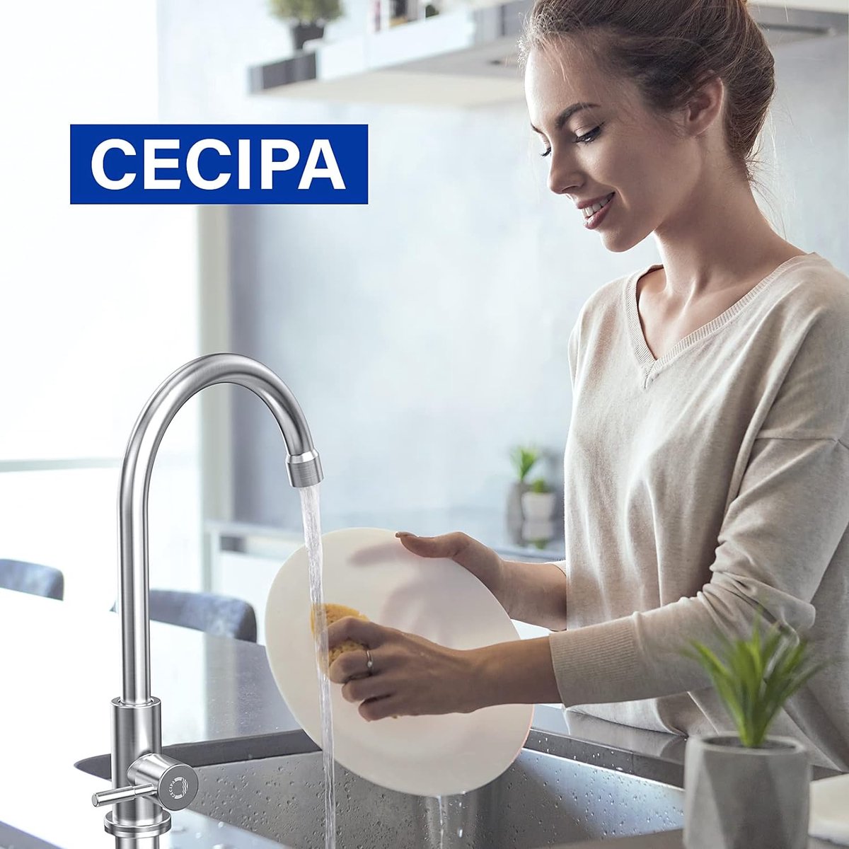 CREA Koudwaterkraan voor keuken, kraan koud water, kraan koud water