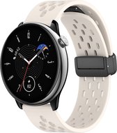 Siliconen bandje - geschikt voor Samsung Galaxy Watch 6 (Classic) / Watch 5 (Pro) / Watch 4 (Classic) / Watch 3 41 mm / Active / Active 2 / Watch 42 mm - gebroken wit