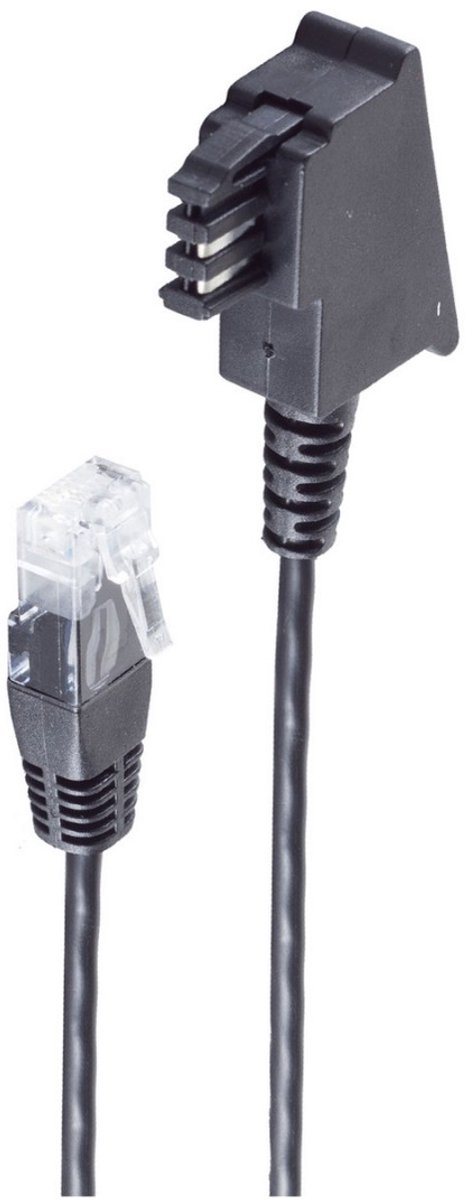 Shiverpeaks DSL Aansluitkabel [1x Telefoonstekker Duitsland (TAE-F) - 1x RJ45-stekker 8p2c] 10 m Zwart