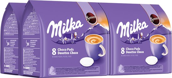 3x 8 Senseo Milka Chocolate Pads Without Coffee for Double Holder Treat
