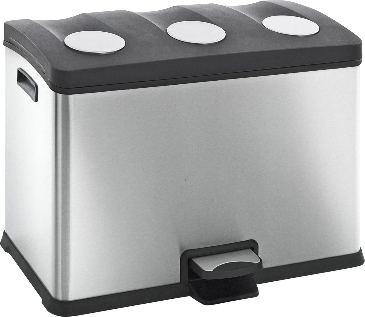 EKO Pedaalemmer Prullenbak - 3x12 l - Mat RVS - Fingerprint proof