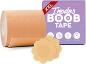 Inodes Boob Tape - XXL - voor Grote borsten - 5 Meter Sandy Boobtape + 2 Nipple Covers - 7,5 cm breed - Plak BH met Tepelcovers