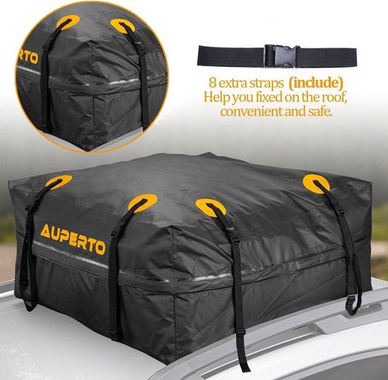 bagagerek voor op autodak, bagageopslag met 425 liter opslagcapaciteit, waterdicht, voor auto's, bestelwagens of SUV's, 95 x 95 x 46 cm (zwart)