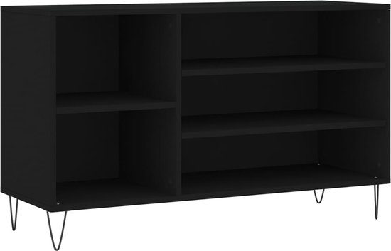 vidaXL - Schoenenkast - 102x36x60 - cm - bewerkt - hout - zwart