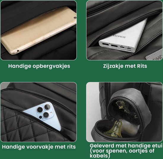 Luxegoed® Luiertas Rugzak met Verschoonmatje - Luiertassen - Rugtas - Zwart - Inclusief – Buggy /kinderwagenhaken, spenenetui en Isoleervak – Complete Set