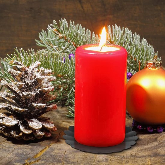 Décoration Noël Traditionnelle Lot De 8 Bougeoirs Métal Argenté Pour Bougies De L'Avent - 8 Cm, Idéal Couronnes Noël Décoration Table Fête