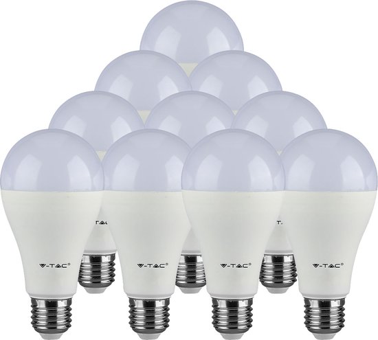 V-TAC VT-215 E27 LED Base Lamp - 15W - Warm - Wit - 3000K - SMD - Samsung - Wit - 66,5x134mm - IP20 -Bundel - van - 10