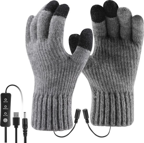 ORORO Verwarmde handschoenen voor dames en heren, met batterij verwarmde handschoenen voor motorrijden, skiën en wandelen (zwart, L