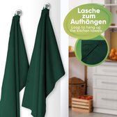katoenen theedoeken 45x75 cm groene monochroom - Hoge kwaliteit 4-delige handdoekenset voor de keuken - Premium keukendoeken - vaatdoeken om te drogen - groene