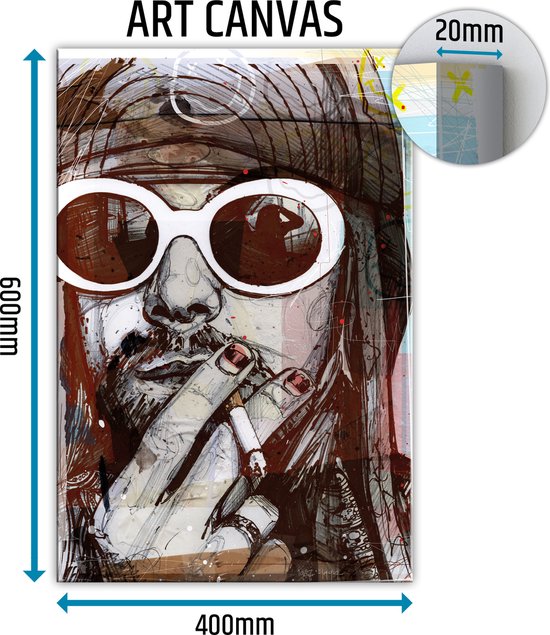 Kurt Cobain canvas schilderij 40x60 cm