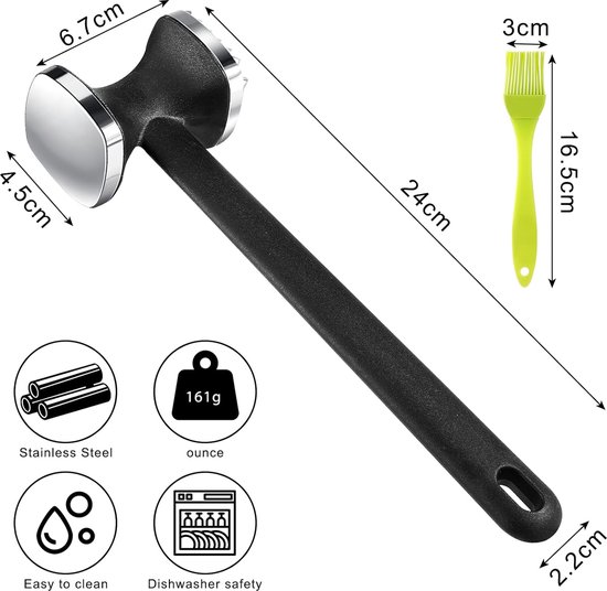 Attendrisseur Steak Double Face Marteau à Viande Inox 304 Double