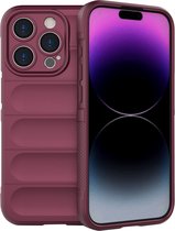 Lunso - Geschikt voor iPhone 15 Pro Max - Hoesje Rugged TPU Backcover - Bordeaux Rood