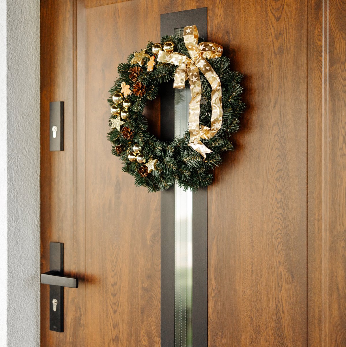 Creative Home Kerstkrans Kunstmatige Adventskrans Goudkleur | Ronde Kerstkrans ∅35cm | Kerstkrans voor Deur, Open haard | Kerstdecoraties Binnen Buiten – foto 5