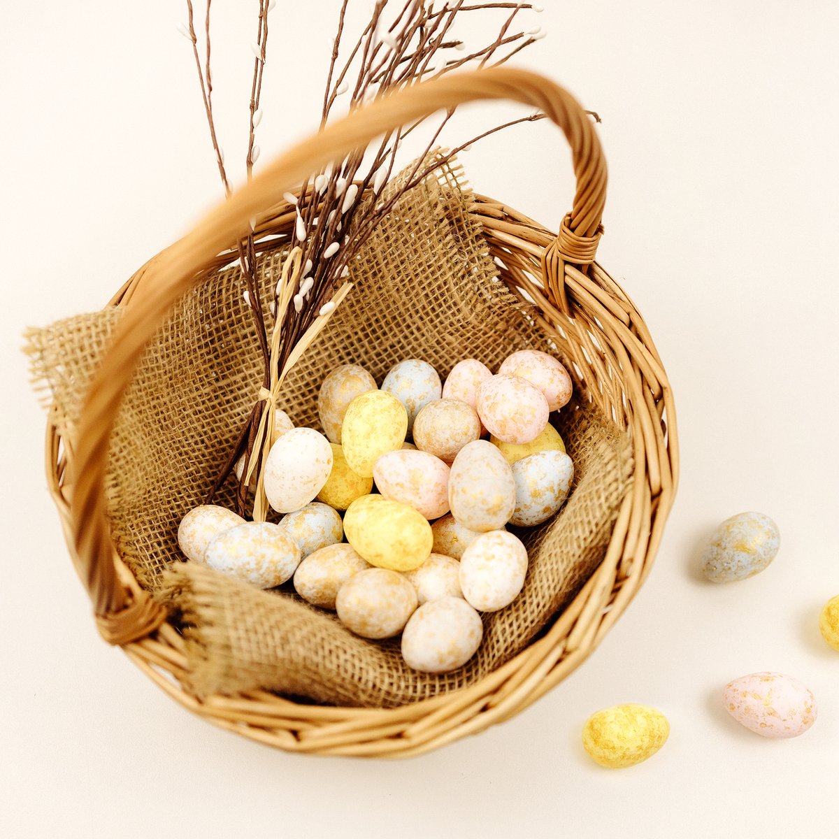 Panier En Osier Naturel Multifonction - Ø 56cm X H 50cm - Empilable, Idéal Pour Rangement, Jardin Ou Pique-nique