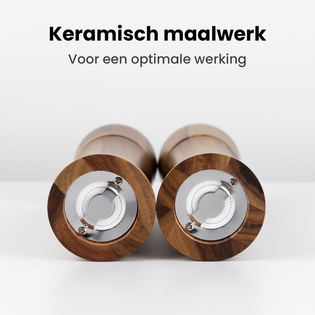 KOCHIRAKOSO Gouden zout- en pepermolen set met houten basis, gratis gouden trechter, roestvrijstalen handmatige zoutschudder en pepermolen, verstelbare dikte, geschikt voor keuken (zout- en