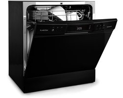 Klarstein Amazonia Mini vrijstaande vaatwasser - Tafelmodel afwasmachine - Met 8 couverts en 8 programma's - Led display - Aquastop - Zwart