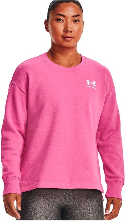 Under Armour Rival Fleece Oversize Sweatshirt Roze XS Vrouw