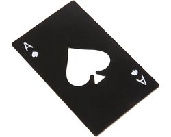 WiseGoods Premium Poker Speelkaarten Design Opener - Flesopener - Gadgets Cadeau - RVS Kaart Bieropener - Mannen Gadget - Zwart