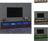 vidaXL Meuble TV - Éclairage LED- 210 x 35 x 40 cm - Chêne marron - Meuble