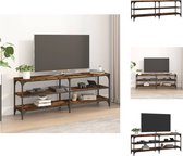 vidaXL Industrieel Tv-meubel - 140 x 30 x 50 cm - Gerookt Eiken - Duurzaam hout en ijzer - Kast