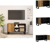 vidaXL Mangohout TV-meubel - Massief - 80 x 33 x 46 cm - Honingbruin - Kast