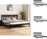 vidaXL Bed Frame Pine - 205.5 x 185.5 x 31 cm - Solid Wood - Black - Bed