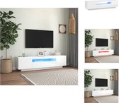 vidaXL Hifi-tv-meubel - 160 x 35 x 40 cm - Hoogglans wit - Met RGB LED-verlichting - Kast