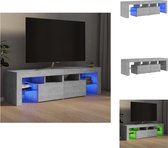 vidaXL Tv-meubel - betongrijs - 140 x 36.5 x 40 cm - RGB LED-verlichting - Montage vereist - Kast