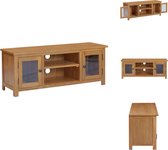 vidaXL Rustiek Eikenhouten TV-meubel - 110 x 35 x 44 cm - 2 deuren - 2 schappen - Kast