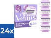 Gillette Venus Comfortglide Breeze Scheermesjes Voor Vrouwen - 4 Navulmesjes - Voordeelverpakking 24 stuks