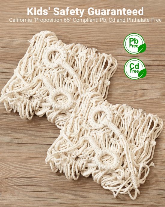 Macramé speelgoedhangmat: opberger voor boho kinderkamer knuffels - Nederland