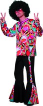Wilbers & Wilbers - Jaren 80 & 90 Kostuum - Roze Hippie Disco Popart Mellow - Man - Roze - Maat 60 - Carnavalskleding - Verkleedkleding