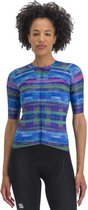 Sportful Fietsshirt korte mouwen DamesMultikleur Blauw - GLITCH W BOMBER JERSEY MULTICOLOR BLUE - S