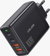 Chargeur multiport DrPhone WL19 GaN 100W - Hub USB - 4 ports - PD 3.0 (alimentation) & Qualcomm 3.0 - Charge ultrarapide - Port unique 100W de puissance - Zwart