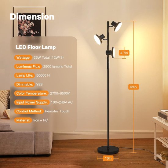 Lucide vloerlamp Zenith messing dimbaar kopen? Vloerlampen