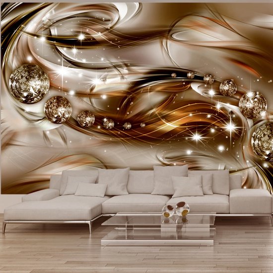 Fotobehangkoning - Behang - Vliesbehang - Fotobehang - Chocolate Tide - Luxe - Hotel Chique - Diamanten - 350 x 245 cm