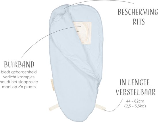 Puckababy Piep Inbakerslaapzakje baby (0-3m) - Sky - Teddy TOG 2.0 - Winterslaapzak van Puckababy — afbeelding 3