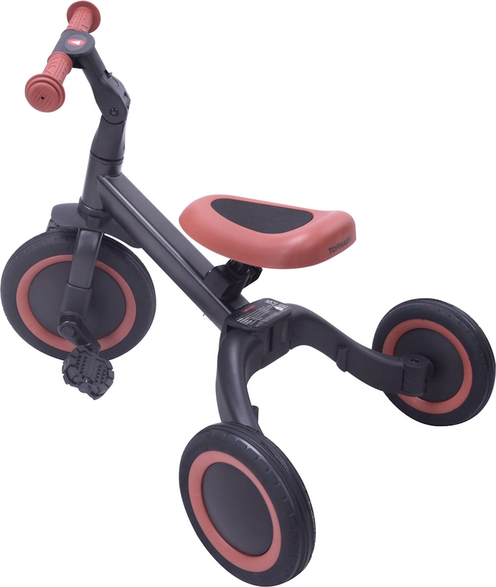 Topmark Kaya - 4 in1 Driewieler - Loopfiets - Balance Bike - Zwart-Bruin — afbeelding 8