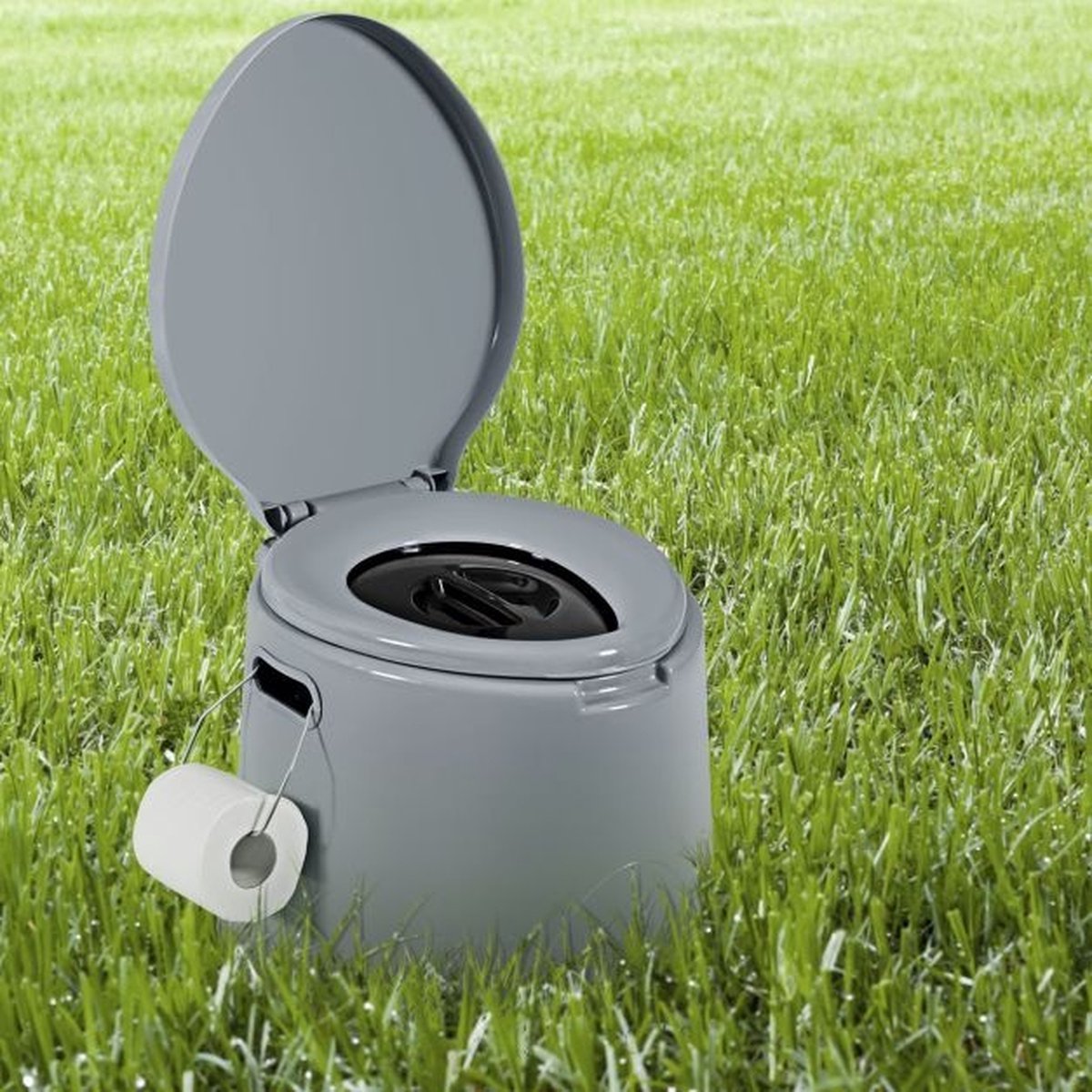 Camping Toilet Draagbaar Reistoilet Mobiel Toilet met Uitneembare Emmerinzet grijs