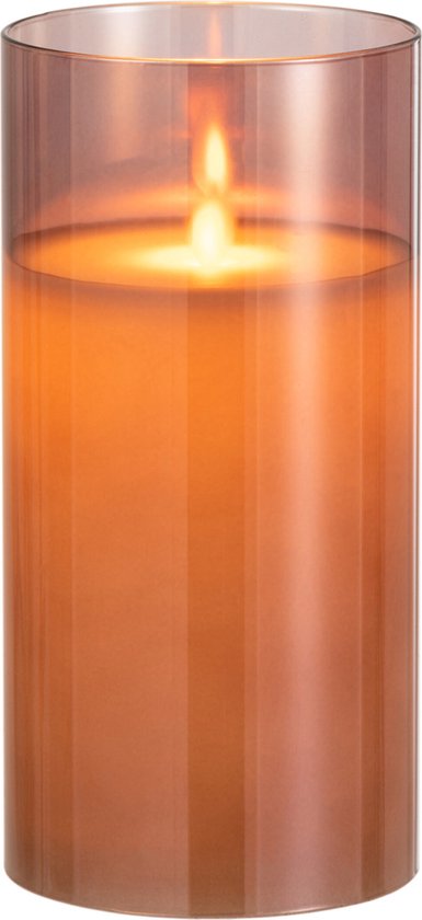 J-Line Ledlamp Blinkend Glas Bruin Medium