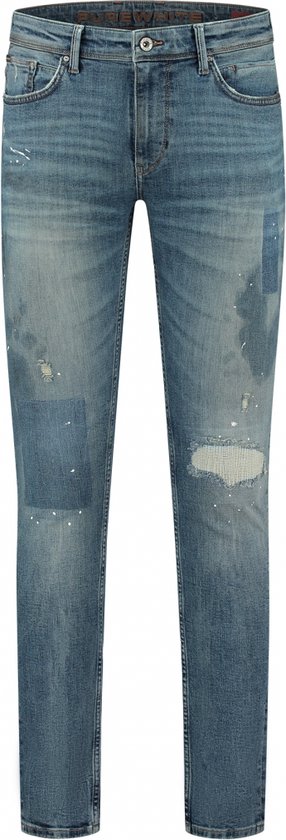Purewhite - Heren Skinny fit Denim Jeans - Denim Mid Blue - Maat 28